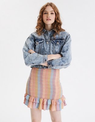 Aemi + Co Acid Washed Exposed Seam Button Up Jacket main image 0