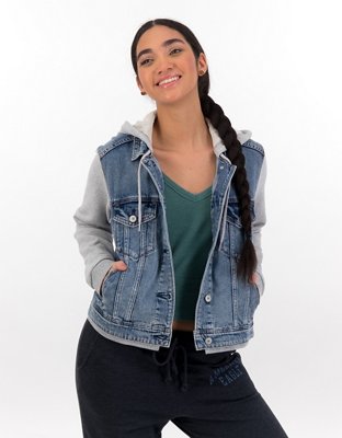 Sweatshirt jean jacket american eagle on sale