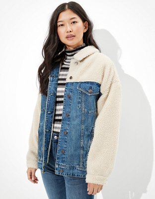 AE Oversized Sherpa Denim Jacket