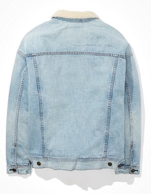 Женские куртки American Eagle AE Sherpa Lined Boyfriend Denim Jacket — фото 2