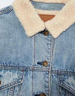 ae fur lined boyfriend denim jacket