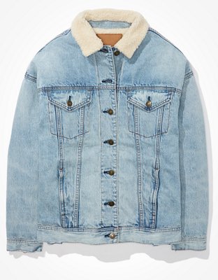 AE Sherpa Lined Boyfriend Denim Jacket