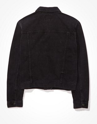 Женские куртки American Eagle AE Black Denim Jacket — фото 5