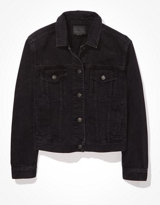 black jean jacket american eagle