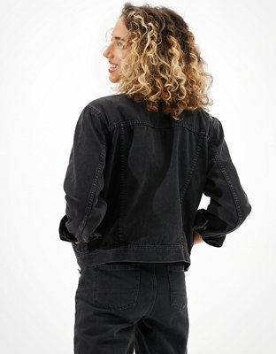 Женские куртки American Eagle AE Black Denim Jacket — фото 3