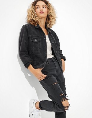 American eagle shop black denim jacket