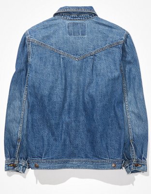 AE Balloon-Sleeve Boyfriend Denim Jacket