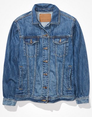 AE Balloon-Sleeve Boyfriend Denim Jacket