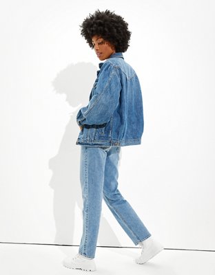 AE Balloon-Sleeve Boyfriend Denim Jacket