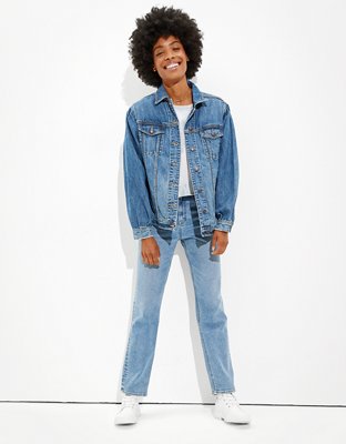 AE Balloon-Sleeve Boyfriend Denim Jacket