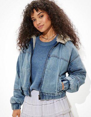 American eagle sherpa hot sale denim jacket