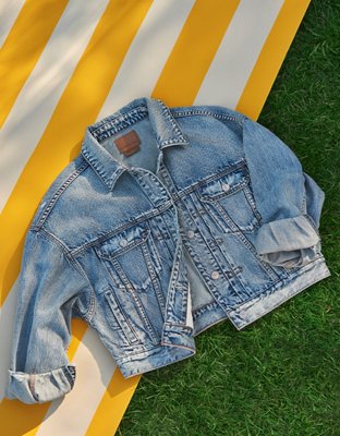 LV Cropped Denim Jacket – THE VINTAGE HUNNY