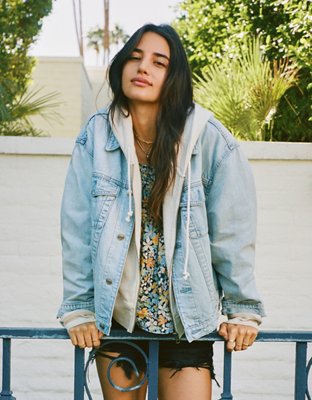 American eagle discount oversized denim jacket