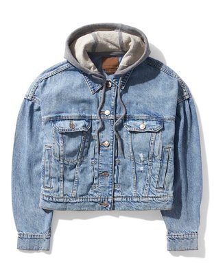 AE Chamarra de denim tomgirl con capucha