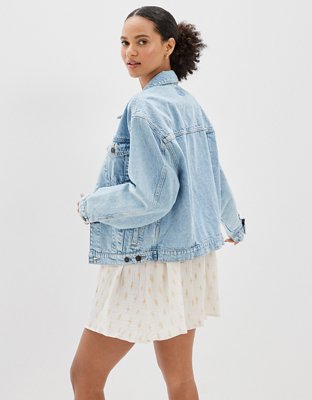 Женские куртки American Eagle AE '90s Boyfriend Oversized Light Wash Denim Jacket — фото 2