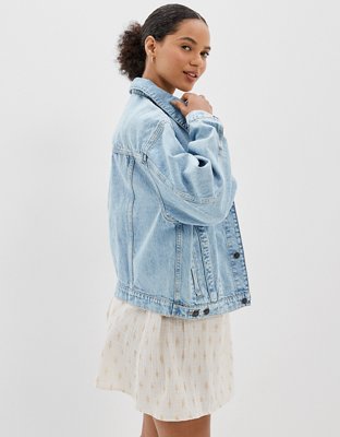 Женские куртки American Eagle AE '90s Boyfriend Oversized Light Wash Denim Jacket — фото 5
