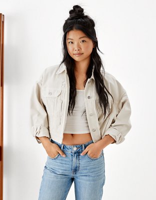 American eagle shop white jean jacket