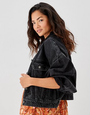 Женские куртки American Eagle AE Cropped Denim Jacket — фото 2