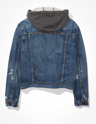 Женские куртки American Eagle AE Hooded Classic Denim Jacket — фото 5