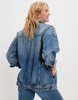 Женские куртки American Eagle AE '90s Boyfriend Medium Wash Denim Jacket — фото 2