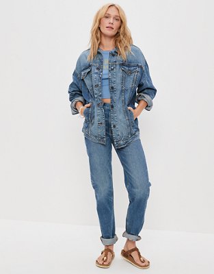Женские куртки American Eagle AE '90s Boyfriend Medium Wash Denim Jacket — фото 5