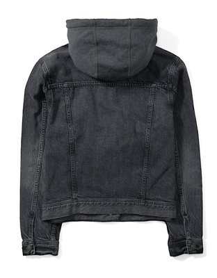 AE Chamarra de denim con capucha