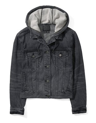 American eagle jean deals jacket hoodie