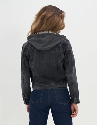 Женские куртки American Eagle AE Hooded Denim Jacket — фото 2