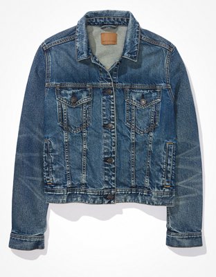 Women's Drapey Cropped Denim Jacket, Women's Clearance