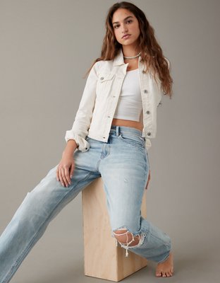 Женские куртки American Eagle AE Super Shrunken Denim Jacket — фото 5