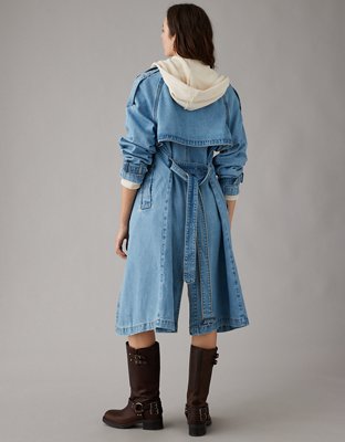 Женские куртки American Eagle AE Denim Trench Coat — фото 3