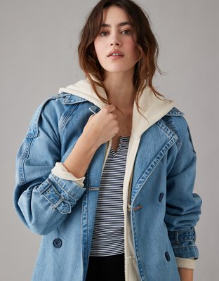 Женские куртки American Eagle AE Denim Trench Coat — фото 4