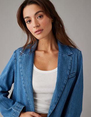 AE Oversized Denim Blazer