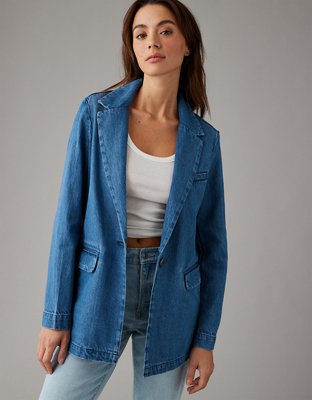 Denim hot sale blazers women