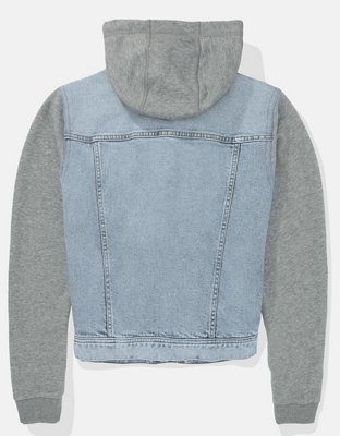 Женские худи American Eagle AE Strigid Classic Denim Sweatshirt Jacket — фото 4