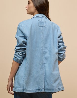 Женские пиджаки American Eagle AE Oversized Denim Blazer — фото 6