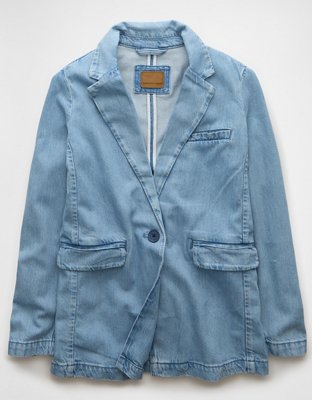 Женские пиджаки American Eagle AE Oversized Denim Blazer — фото 3