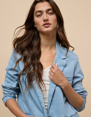 Женские пиджаки American Eagle AE Oversized Denim Blazer — фото 2