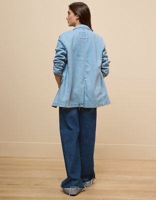 Женские пиджаки American Eagle AE Oversized Denim Blazer — фото 5