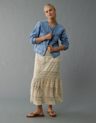 Veste en denim sans col AE