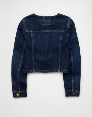 AE Collarless Denim Jacket