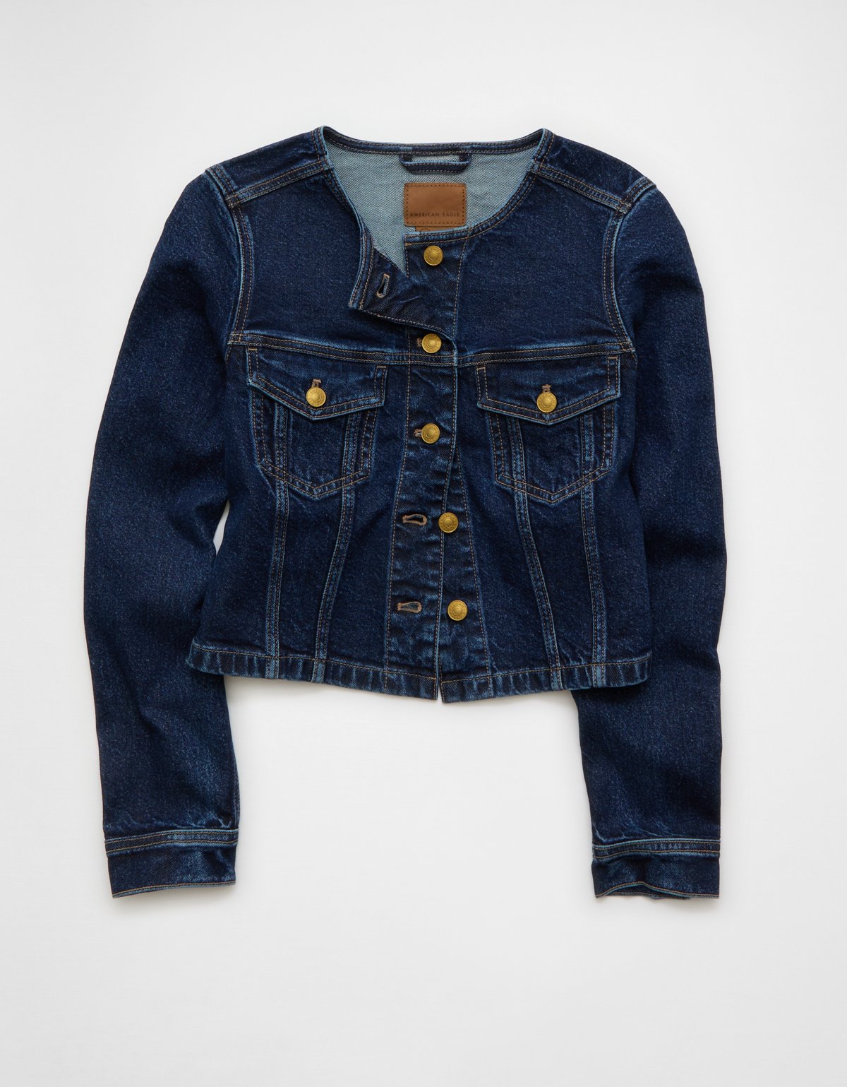 AE Collarless Denim Jacket - image 3