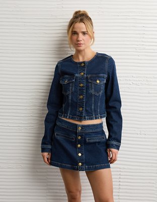 AE Collarless Denim Jacket | American Eagle