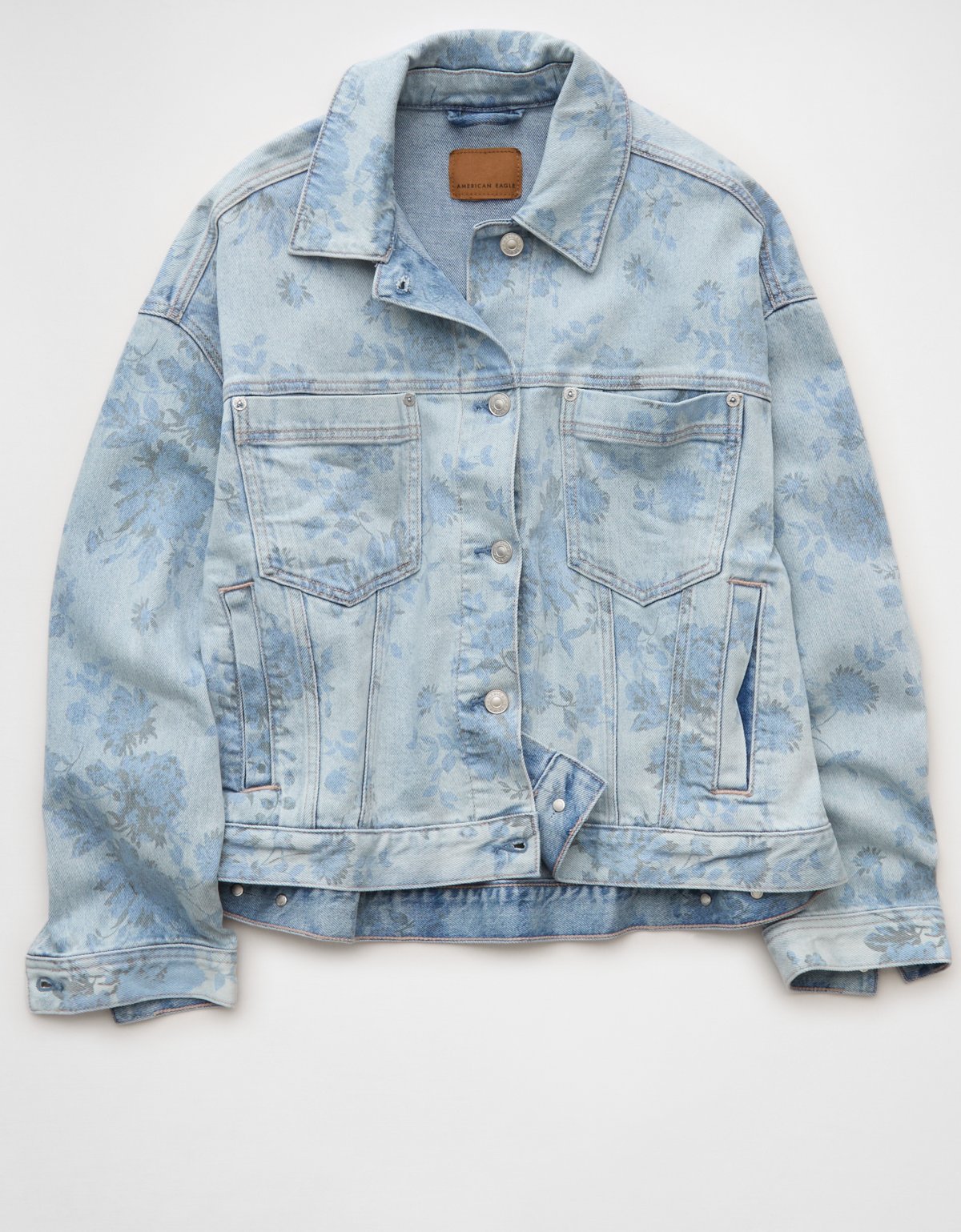 AE Floral Print Denim Swing Jacket - image 4