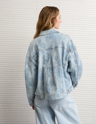 AE Floral Print Denim Swing Jacket