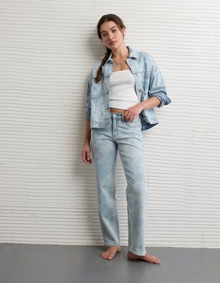 Veste évasée en denim à imprimé floral AE