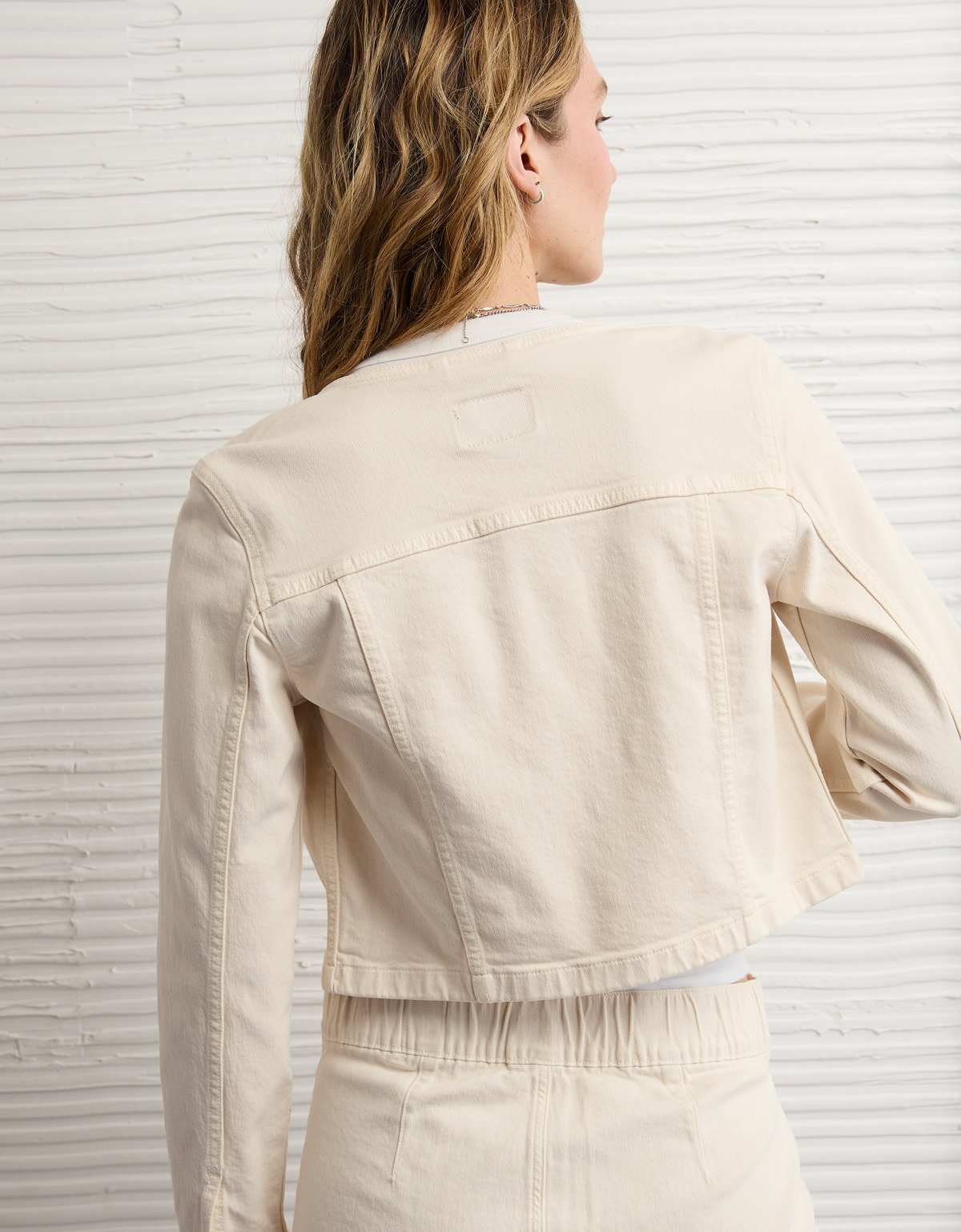 AE Collarless Denim Jacket - image 2