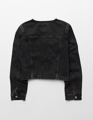 AE Collarless Denim Jacket