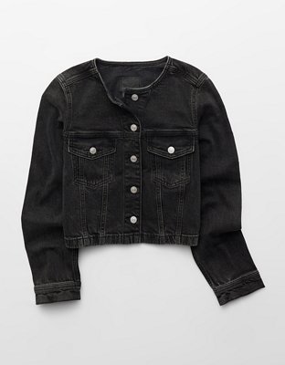 AE Collarless Denim Jacket