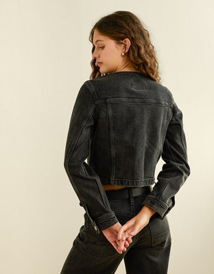 AE Collarless Denim Jacket